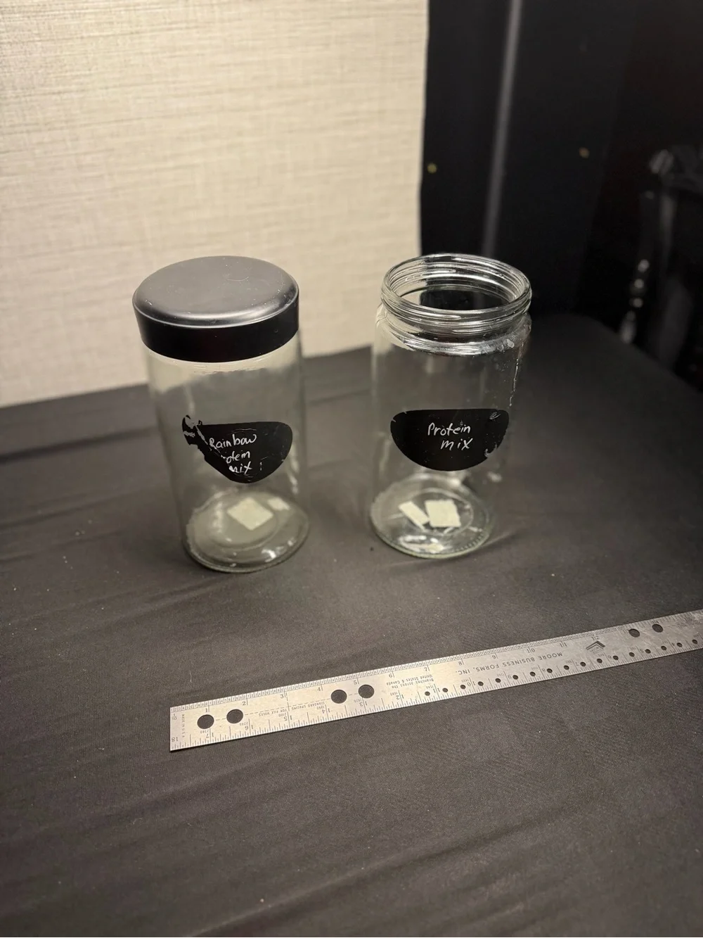 Glass Pantry Jar with Black Chalk Label Lid - Clear